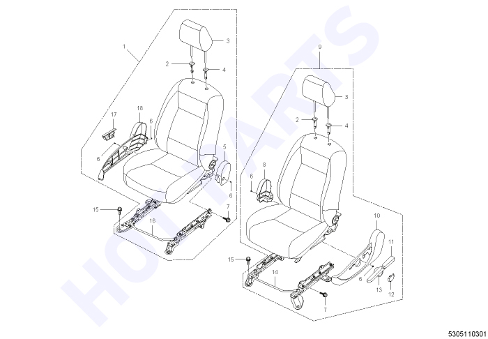 Сидения передние