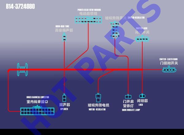 картинка ПРОВОДКА ПЕРЕДНЕЙ ПРАВОЙ ДВЕРИ  B14-3724080